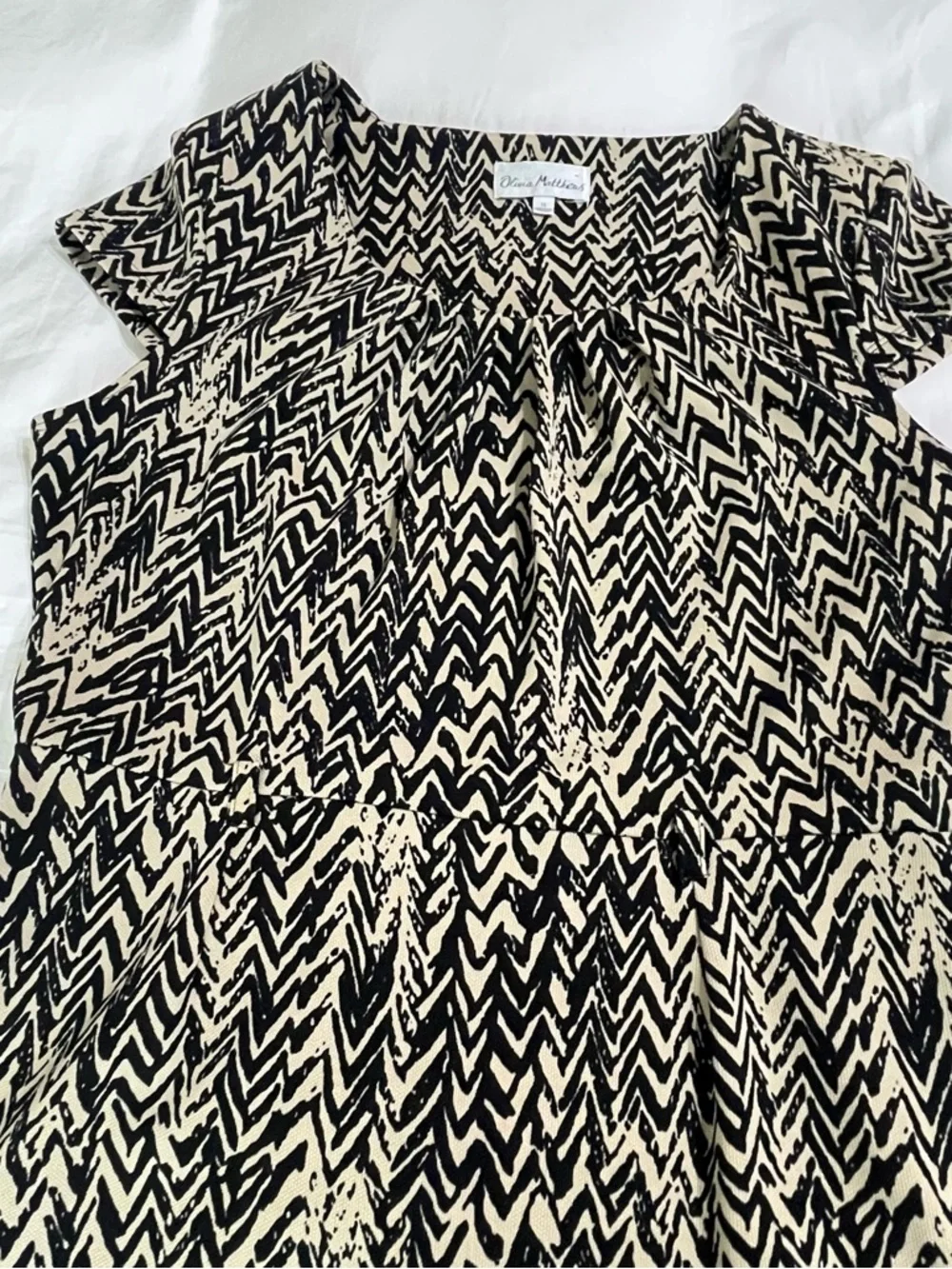 Olivia‎ Matthews Chevron Midi Dress Vintage